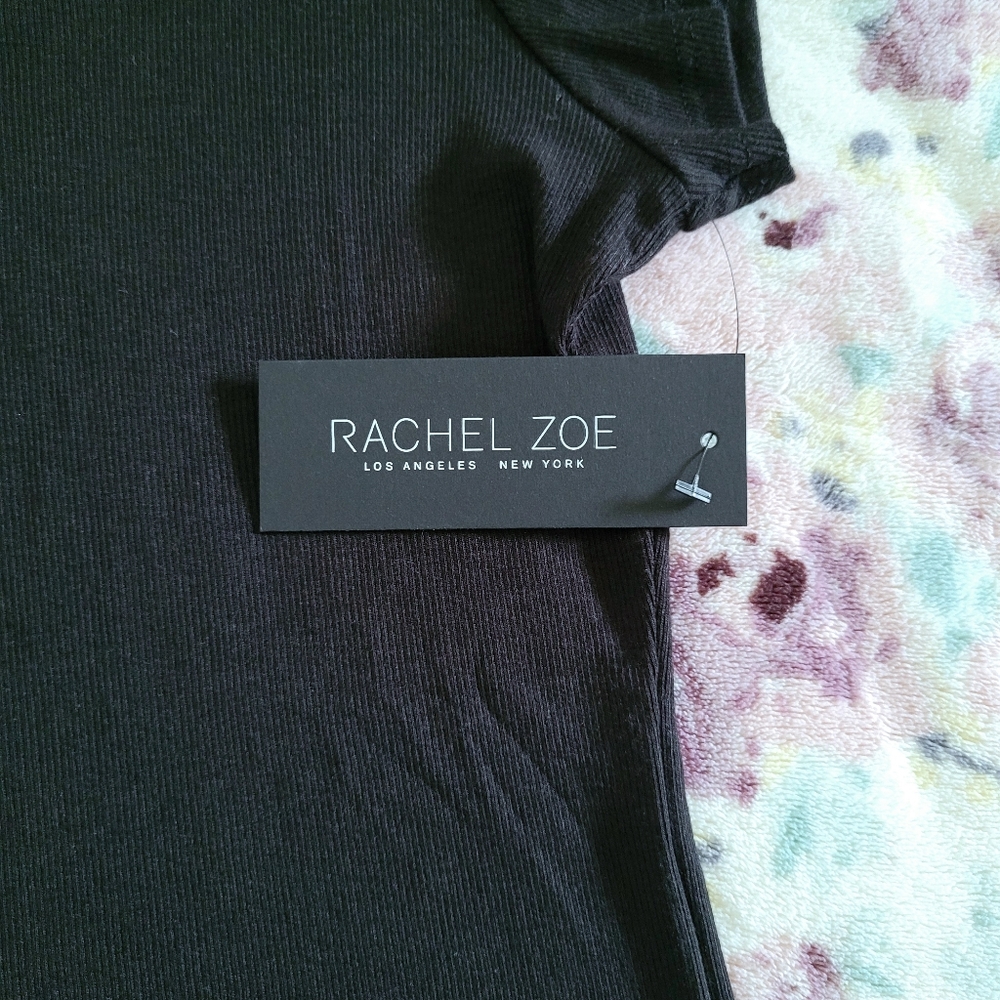 Rachel Zoe Ribbed Black🖤 Henley Top  - NWT - Picture 5 of 9